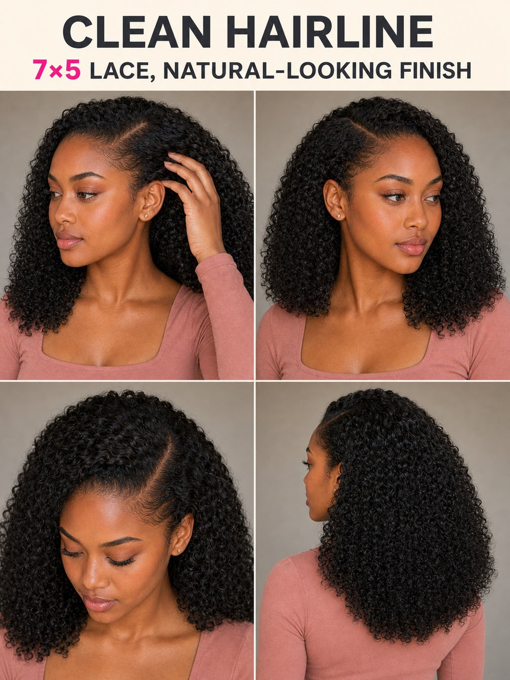 Signature Kinky Curly Wig Bye-Bye Slip Glueless Human Hair Wig Natural Texture Defined Coils Full-Bodied Volume Beginner Friendly