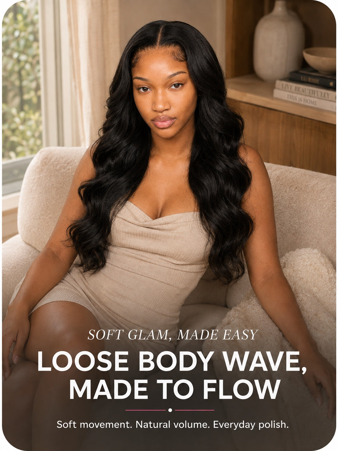 Signature Loose Body Wave Wig Bye-Bye Slip Glueless Human Hair Wig Soft Flowing Waves Natural Look Full-Bodied Volume