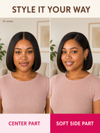 Signature Bob Wig Bye-Bye Slip Glueless Human Hair Wig Pre-Cut Sleek Face-Framing Natural Black Short Bob Beginner Friendly Everyday Wear