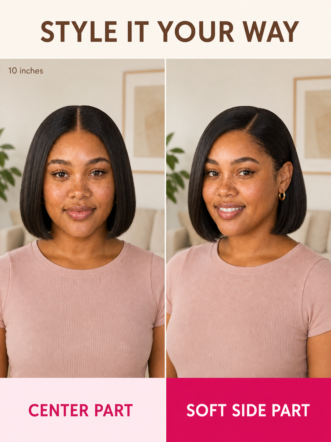 Signature Bob Wig Bye-Bye Slip Glueless Human Hair Wig Pre-Cut Sleek Face-Framing Natural Black Short Bob Beginner Friendly Everyday Wear